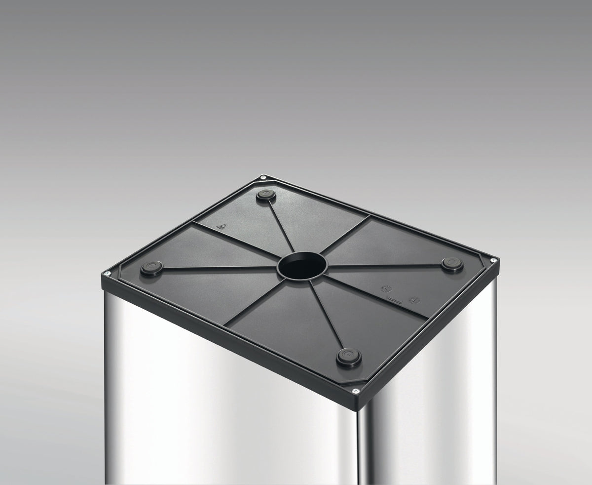 HAILO Abfallbehälter 52 l – Weiß, Stahlblech, Schwingdeckel, 763 x 339 x 260 mm