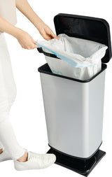 ROTHO Tretabfallsammler PASO 20l – Metallik-Look mit Dämpfer & Gummifüßen
