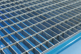 PROMAT Auffangwanne 215 l Stahlblech enzianblau mit Gitterrost – 1200 x 800 x 360 mm