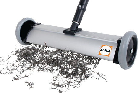 ALFRA Spänebesen Aluminium 750-1050 mm mit Teleskopstiel – Magnetisch, 400 mm Kehrbreite
