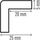 DURABLE Eckschutz gelb/schwarz 1000 mm – Magnetisches PU-Schaum Profil Typ C25R