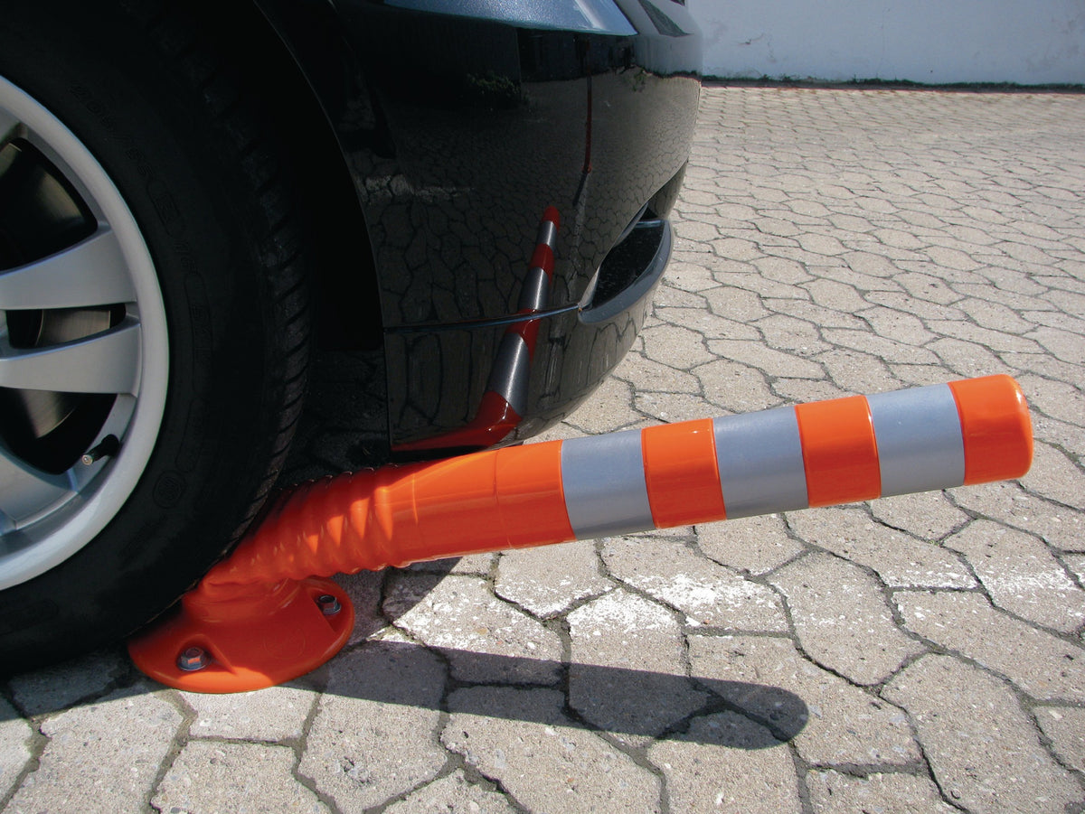 TEMKA Sperrpfosten orange/weiß Ø 80 mm zum Aufschrauben mit Befestigungsmaterial