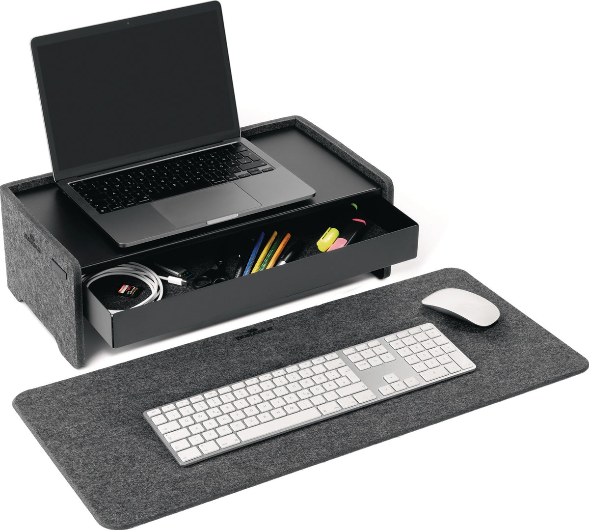 DURABLE Monitorständer höhenverstellbar anthrazit B496xH162mm – ergonomisch für Monitor & Laptop