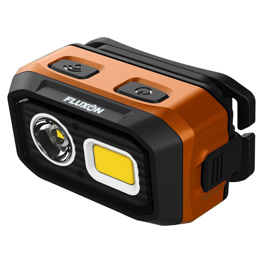 Fluxon Stirnlampe Dual Power mit Sensorfunktion & Magnetfuß – Akku oder AAA Betrieb – HL400DP