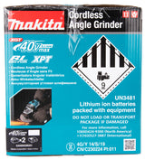 Makita Akku-Winkelschleifer – 40V max., inkl. MAKPAC, Ladegerät & 2x 4,0 Ah Akkus - GA005GM201