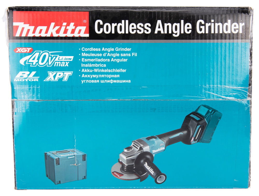 Makita Akku-Winkelschleifer – 40V max., inkl. MAKPAC, Ladegerät & 2x 4,0 Ah Akkus - GA005GM201