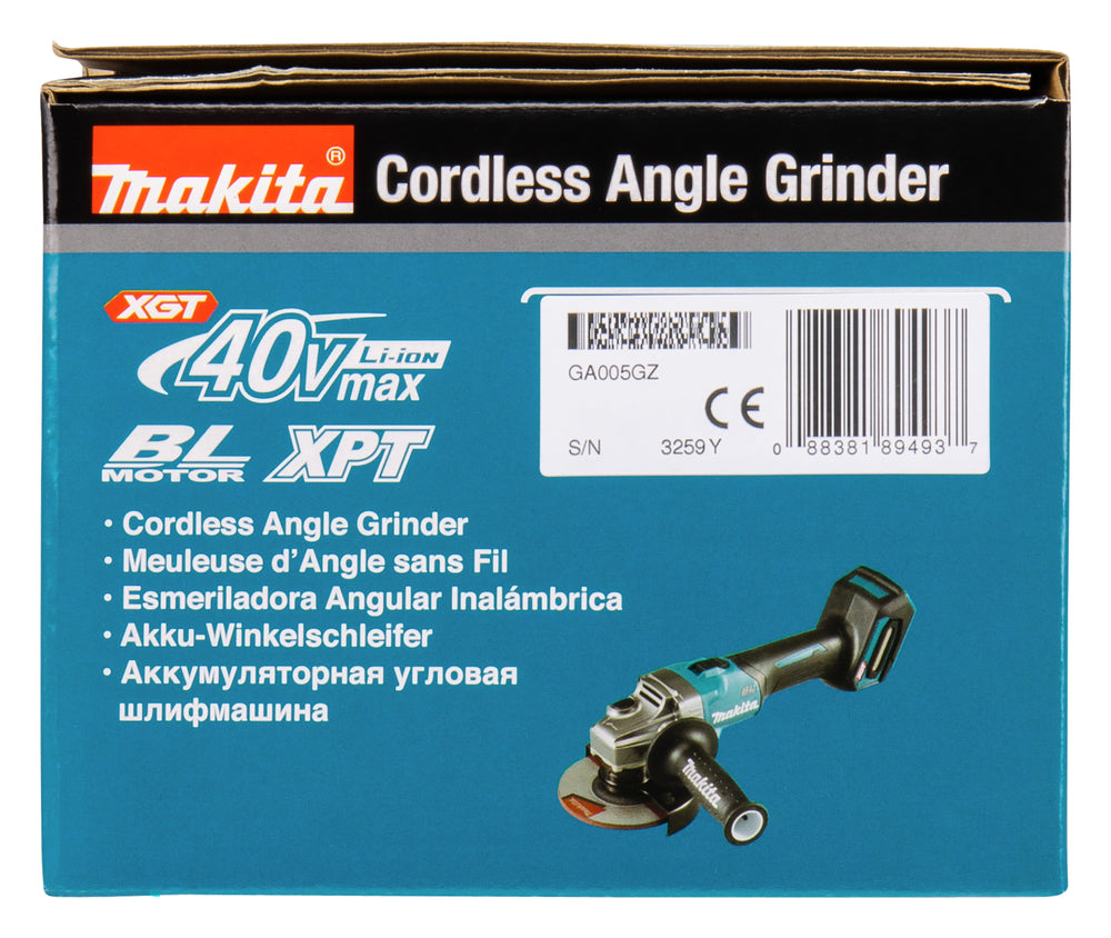 Makita Akku-Winkelschleifer – 40V max., Solo (ohne Akku & Ladegerät) - GA005GZ