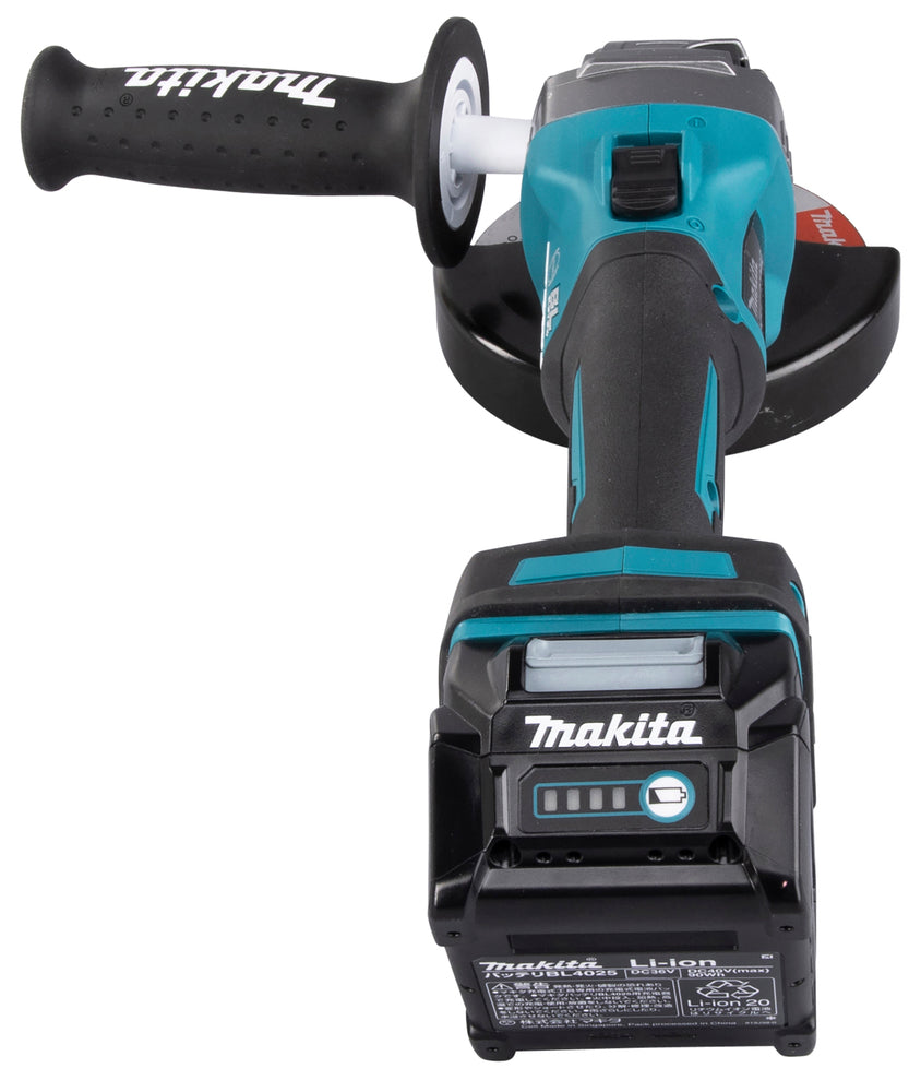 Makita Akku-Winkelschleifer – 40V max., inkl. MAKPAC, Ladegerät & 2x 4,0 Ah Akkus - GA005GM201
