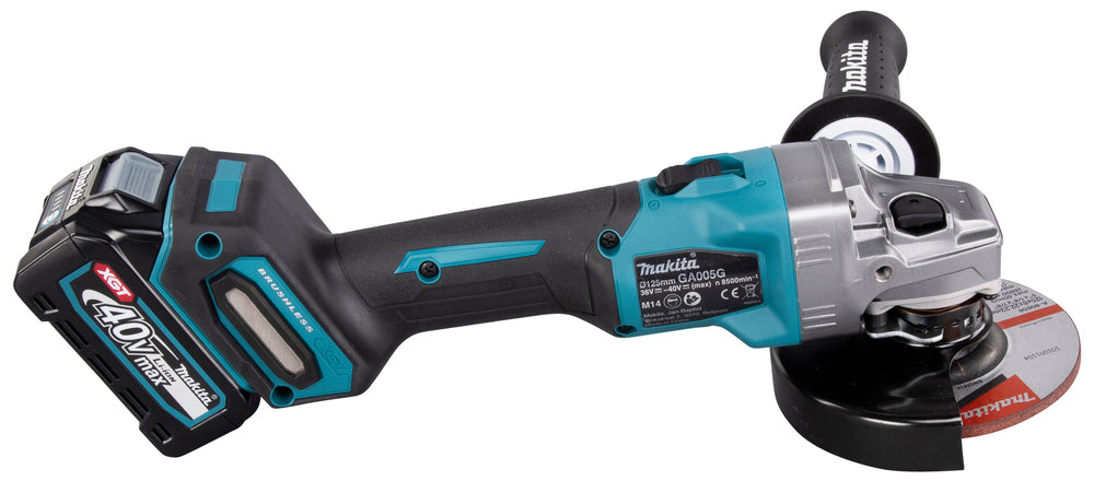 Makita Akku-Winkelschleifer – 40V max., inkl. MAKPAC, Ladegerät & 2x 4,0 Ah Akkus - GA005GM201