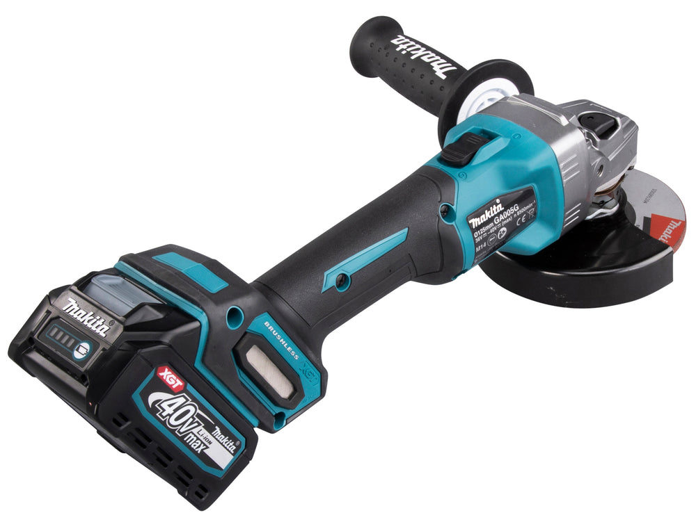 Makita Akku-Winkelschleifer – 40V max., inkl. MAKPAC, Ladegerät & 2x 4,0 Ah Akkus - GA005GM201