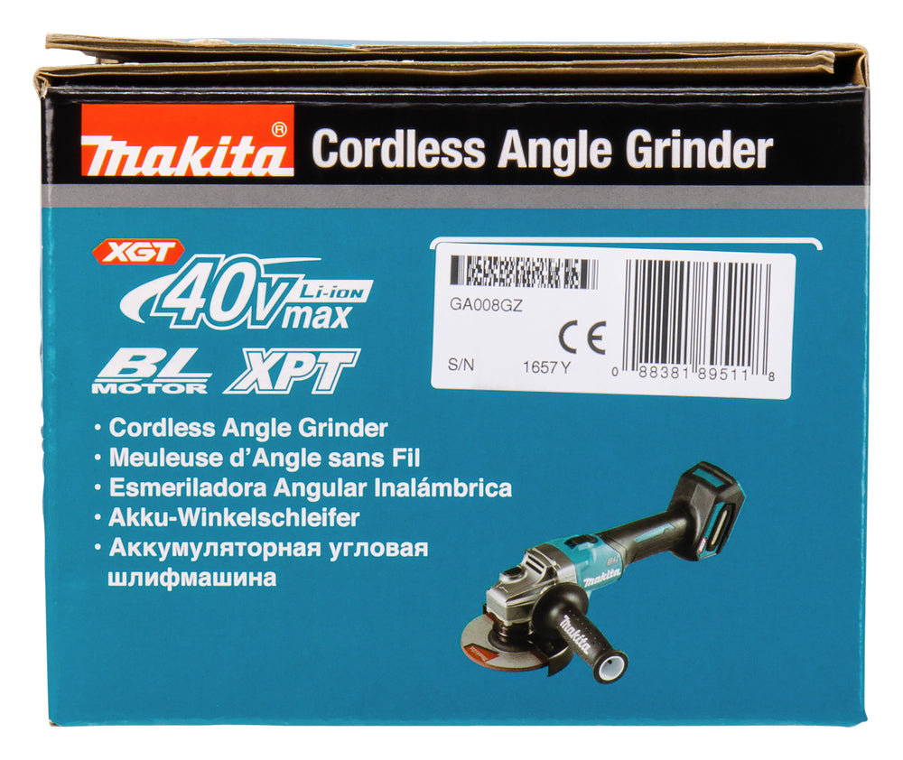 Makita Akku-Winkelschleifer – 40V max., Solo (ohne Akku & Ladegerät) - GA008GZ