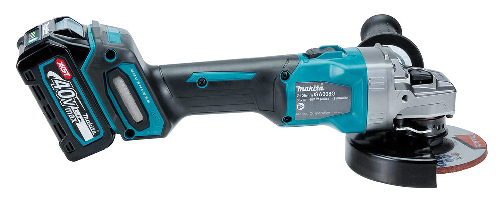 Makita Akku-Winkelschleifer – 40V max., inkl. MAKPAC, Ladegerät & 2x 4,0 Ah Akkus - GA008GM201