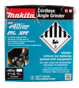 Makita Akku-Winkelschleifer – 40V max., inkl. MAKPAC, Ladegerät & 2x 4,0 Ah Akkus - GA013GM201