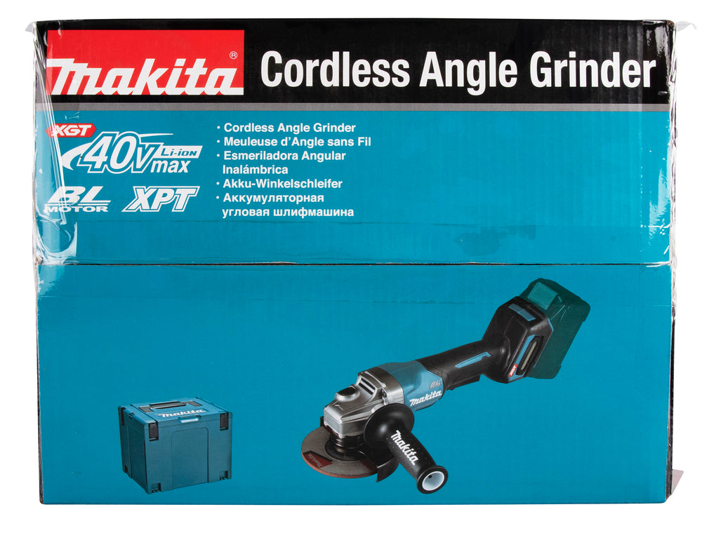 Makita Akku-Winkelschleifer – 40V max., inkl. MAKPAC, Ladegerät & 2x 4,0 Ah Akkus - GA013GM201