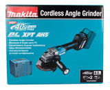 Makita Akku-Winkelschleifer – 40V max., inkl. Ladegerät & 2x Akku BL4040 4,0 Ah - GA023GM201