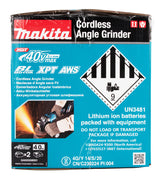 Makita Akku-Winkelschleifer – 40V max., inkl. Ladegerät & 2x Akku BL4040 4,0 Ah - GA023GM201