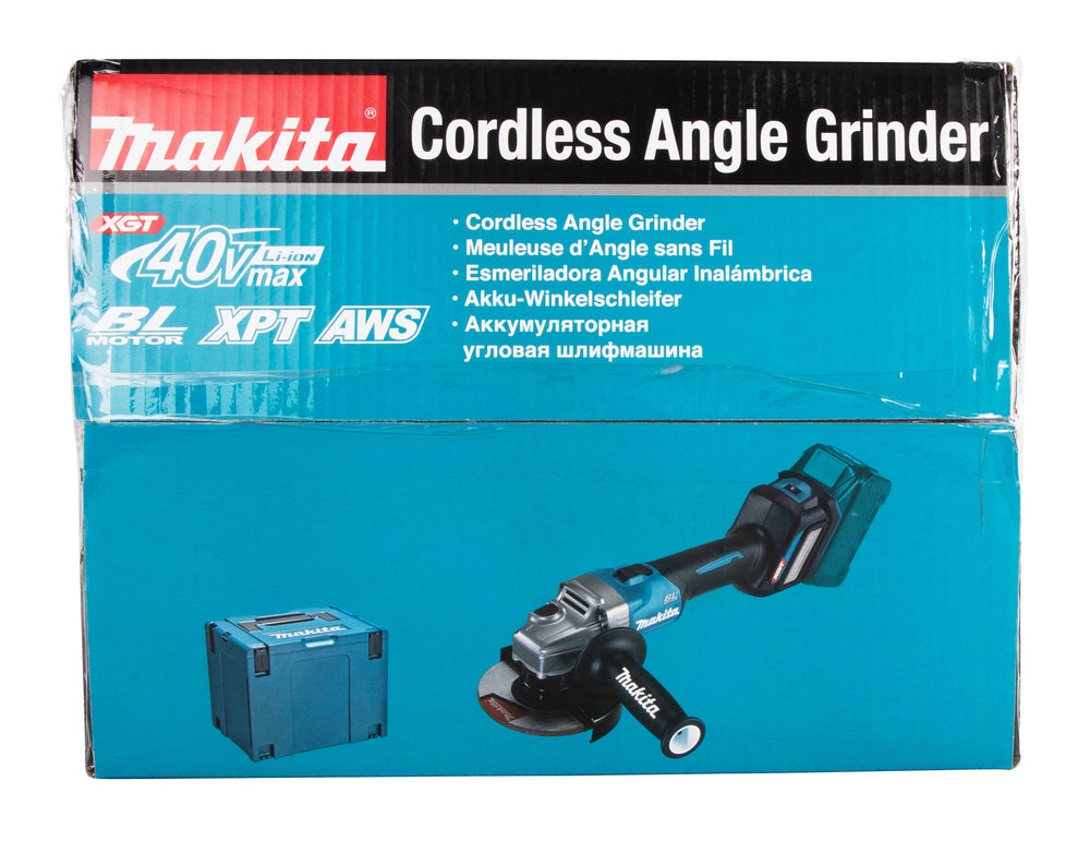 Makita Akku-Winkelschleifer – 40V max., inkl. Ladegerät & 2x Akku BL4040 4,0 Ah - GA023GM201