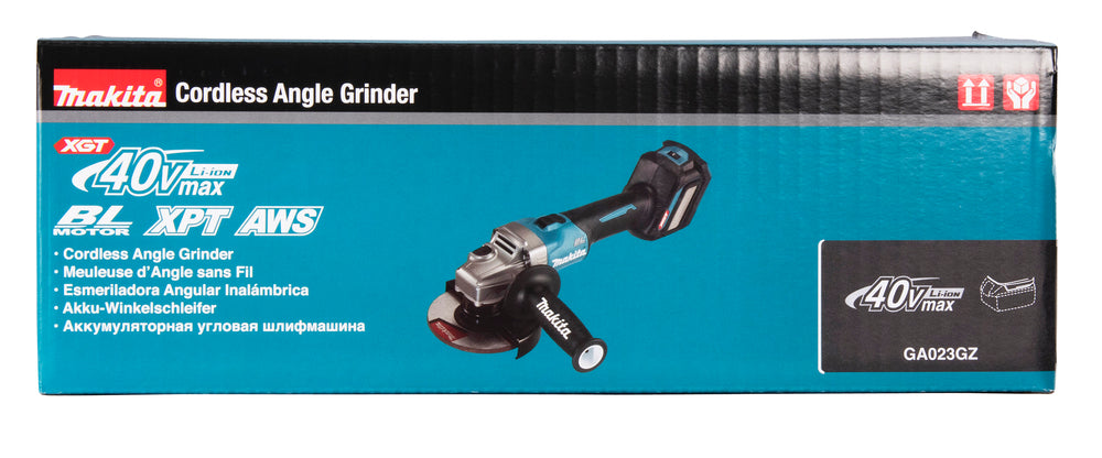 Makita Akku-Winkelschleifer – 40V max., ohne Akku & Ladegerät, mit AFT & AWS - GA023GZ