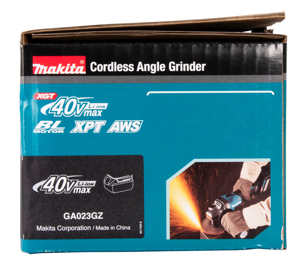 Makita Akku-Winkelschleifer – 40V max., ohne Akku & Ladegerät, mit AFT & AWS - GA023GZ