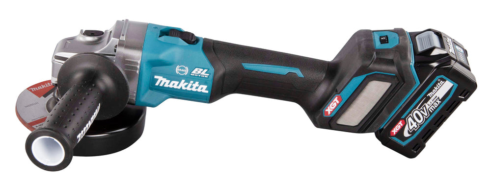 Makita Akku-Winkelschleifer – 40V max., inkl. Ladegerät & 2x Akku BL4040 4,0 Ah - GA023GM201