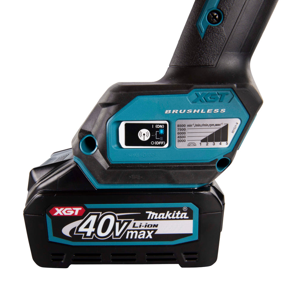 Makita Akku-Winkelschleifer – 40V max., inkl. Ladegerät & 2x Akku BL4040 4,0 Ah - GA023GM201