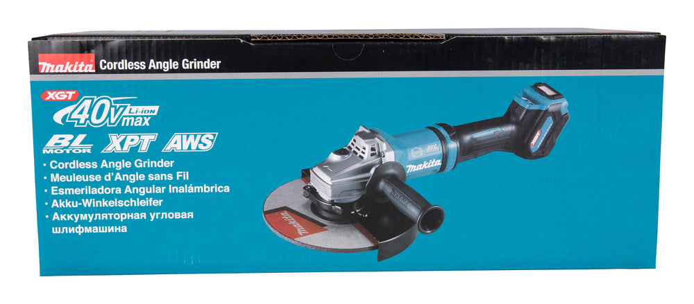 Makita Akku-Winkelschleifer – 40V max., 230 mm Scheiben, mit AWS, AFT & XPT - GA038GZ