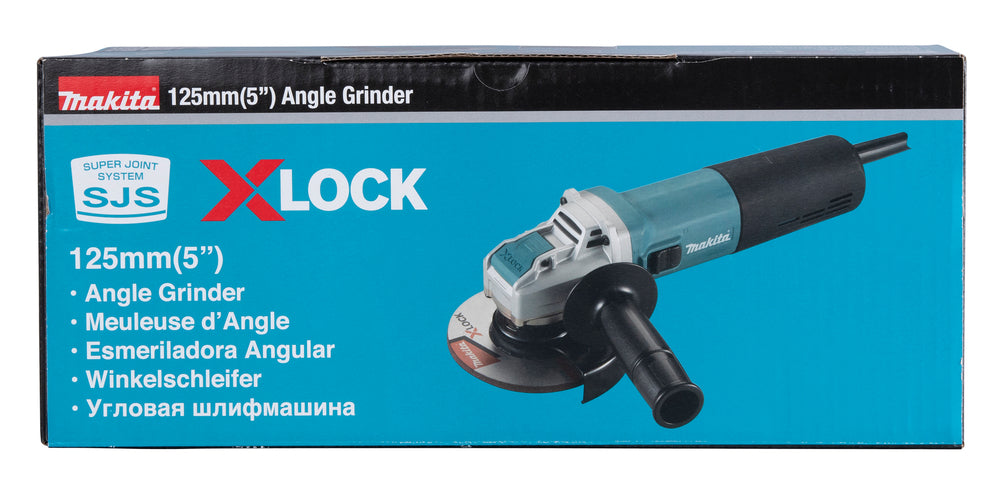 Makita Winkelschleifer – 1.400 W, 125 mm Scheiben, mit X-LOCK & SJS - GA5080RX02