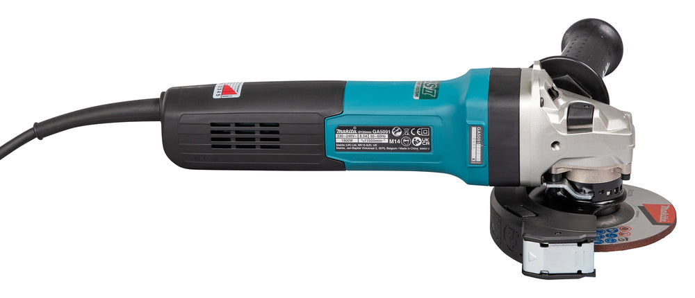 Makita Winkelschleifer – 1.900 W, 125 mm Scheiben, mit SJS II, AFT & Motorbremse - GA5091X01