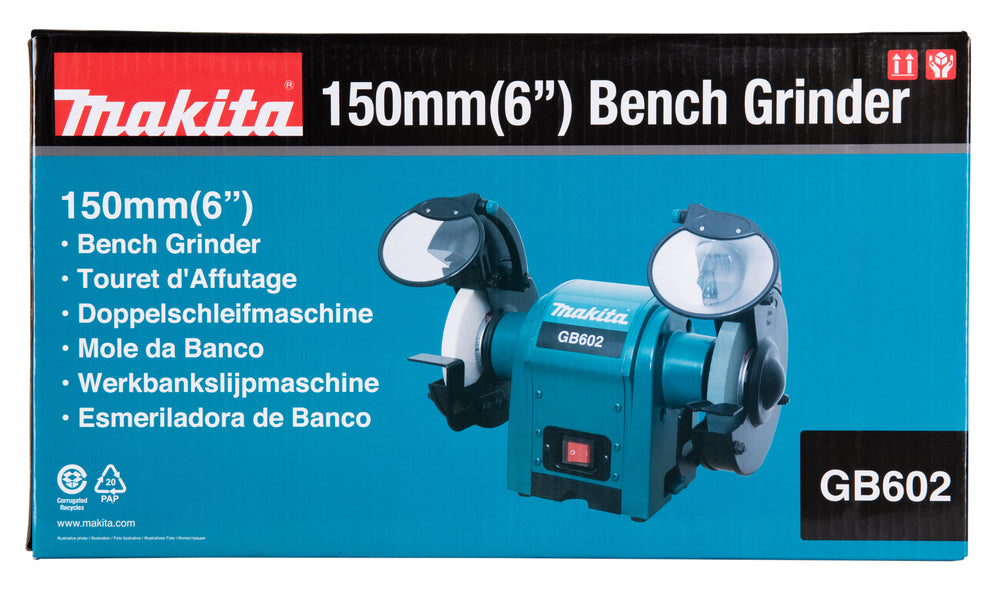 Makita Doppelschleifbock – 250 W, 150 mm Scheiben, leise & vibrationsarm - GB602