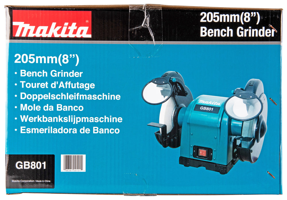 Makita Doppelschleifbock – 550 W, 205 mm Scheiben, leise & vibrationsarm - GB801