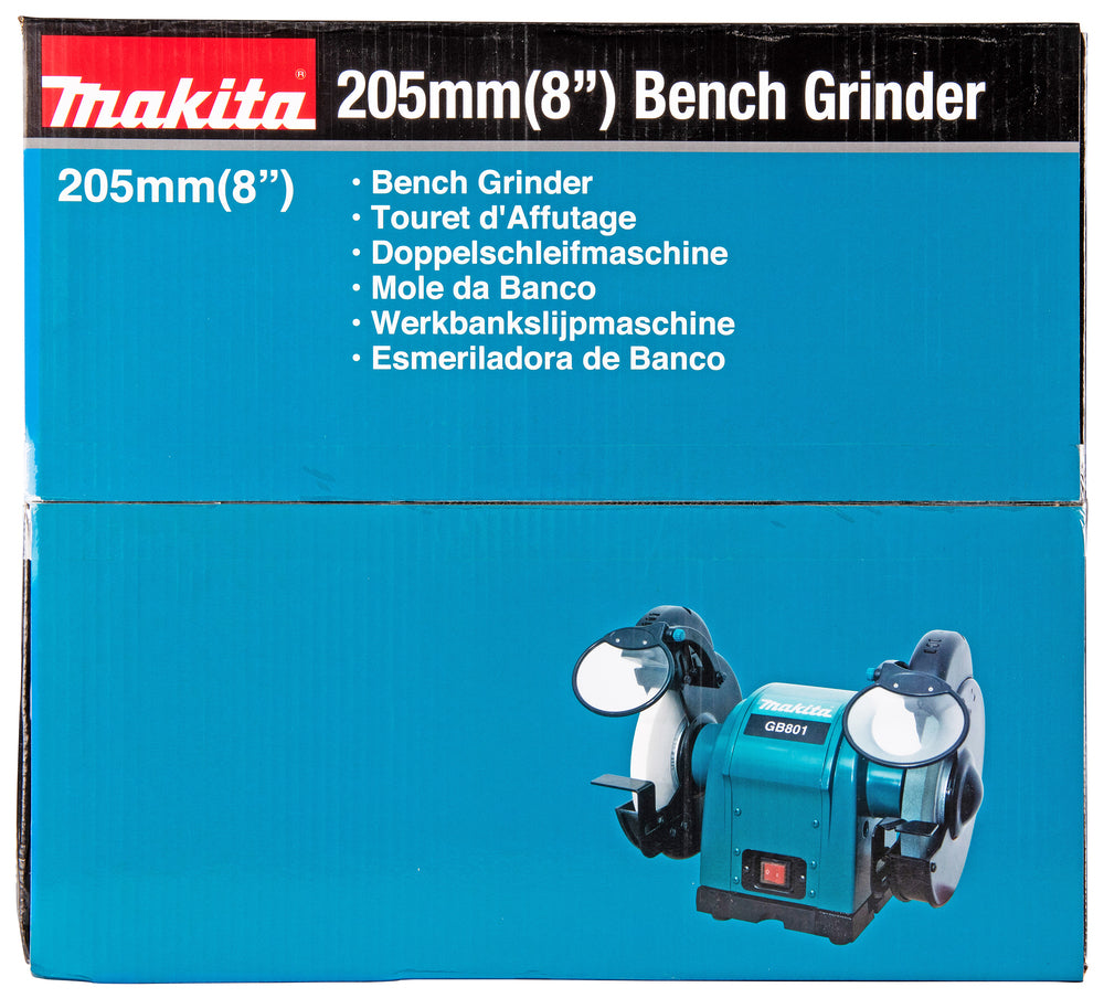 Makita Doppelschleifbock – 550 W, 205 mm Scheiben, leise & vibrationsarm - GB801