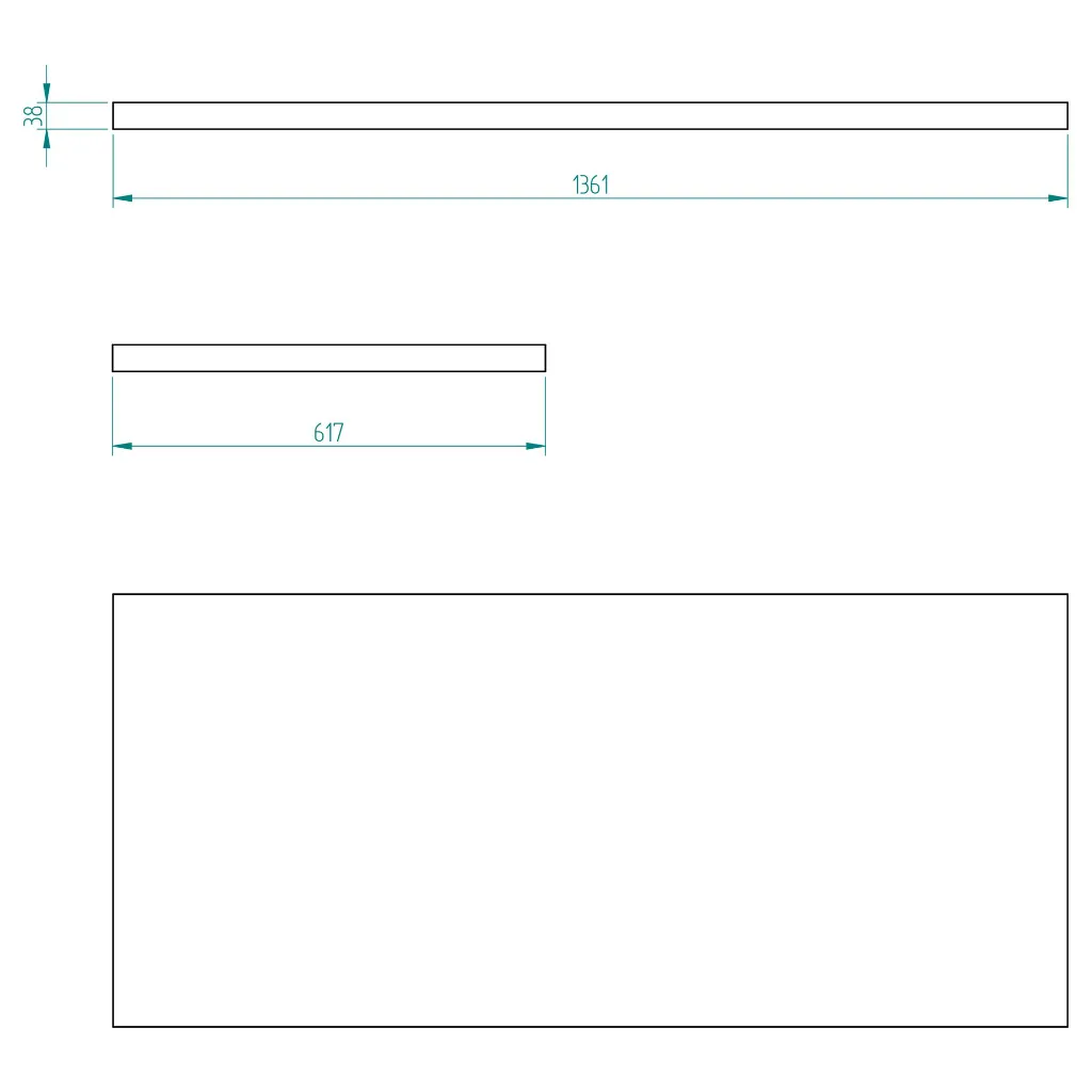 Bullram Holzarbeitsplatte 1.360 × 620 × 38 mm STARX DEEP - GC13RE