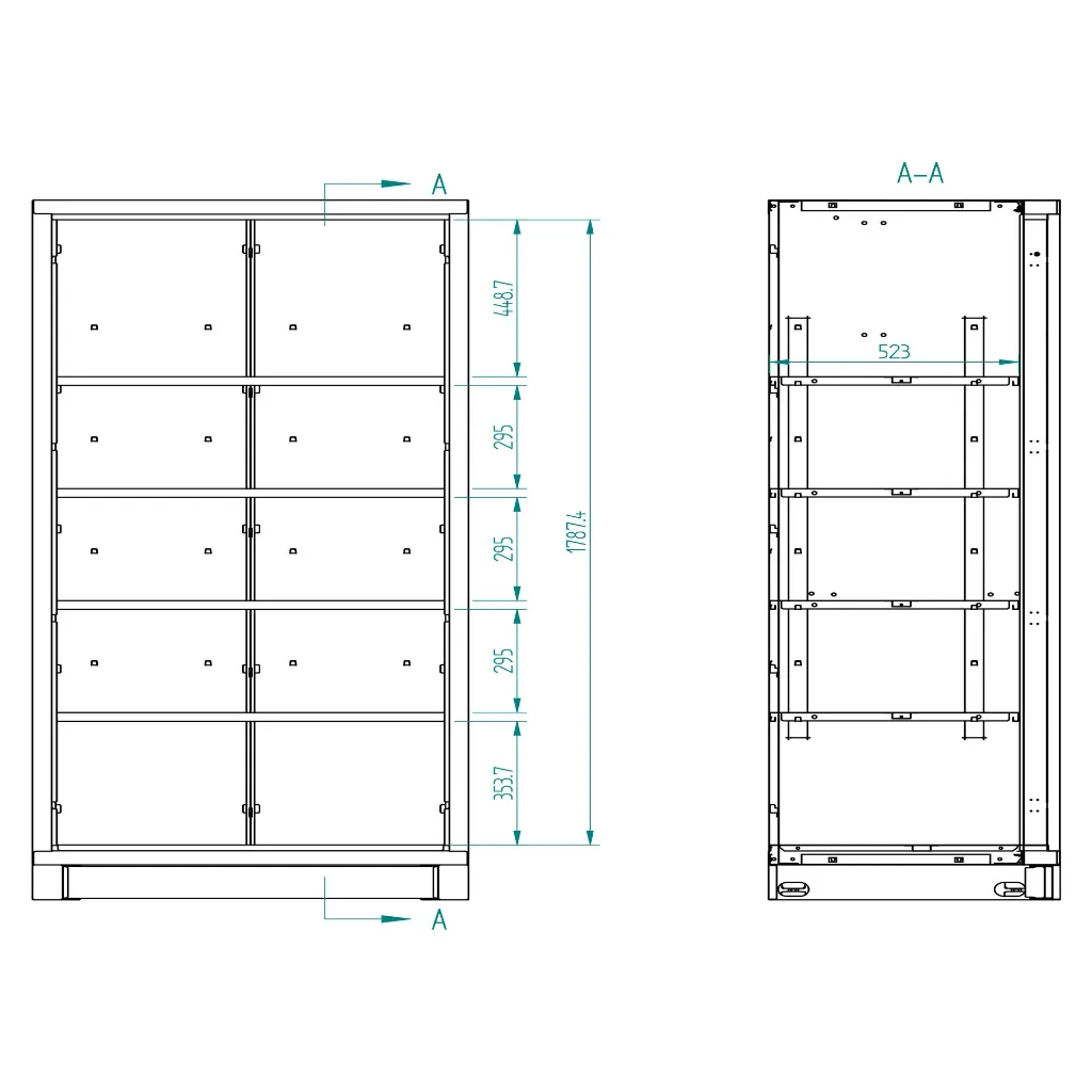 Bullram 2-türiger Standschrank STARX DEEP extra tief - GC92E2