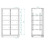 Bullram 2-türiger Standschrank STARX DEEP extra tief - GC92E2