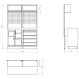 Bullram Werkstattmodul 1 STARX DEEP mit 620 mm Arbeitsplatte - GCMOD1E