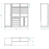 Bullram GCMOD2E Werkstattmodul 2 STARX DEEP mit 620 mm Arbeitsplatte - GCMOD2E