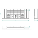 Bullram Werkstattmodul I STARX DEEP mit 620 mm Arbeitsplatten - GCMODIE
