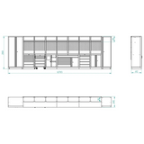 Bullram Werkstattmodul K STARX DEEP mit 620 mm Arbeitsplatten - GCMODKE