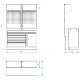 Bullram Werkstattmodul L STARX DEEP mit 620 mm Arbeitsplatte - GCMODLE