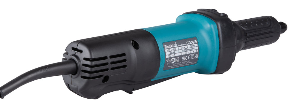 Makita Geradschleifer – 6 mm Spannhülse, 25.000 min⁻¹, schlank & mit Paddelschalter - GD0600
