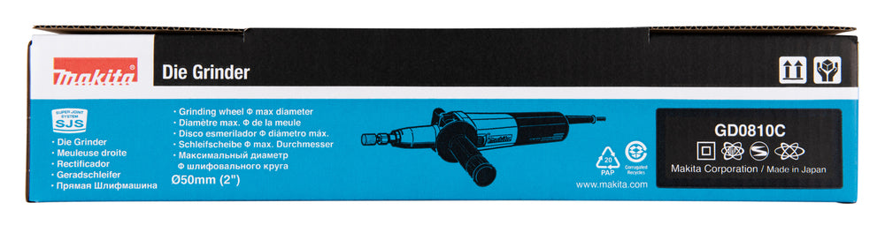 Makita Geradschleifer – 8 mm Spannhülse, 1.800–7.000 min⁻¹, SJS & Konstantelektronik - GD0810C