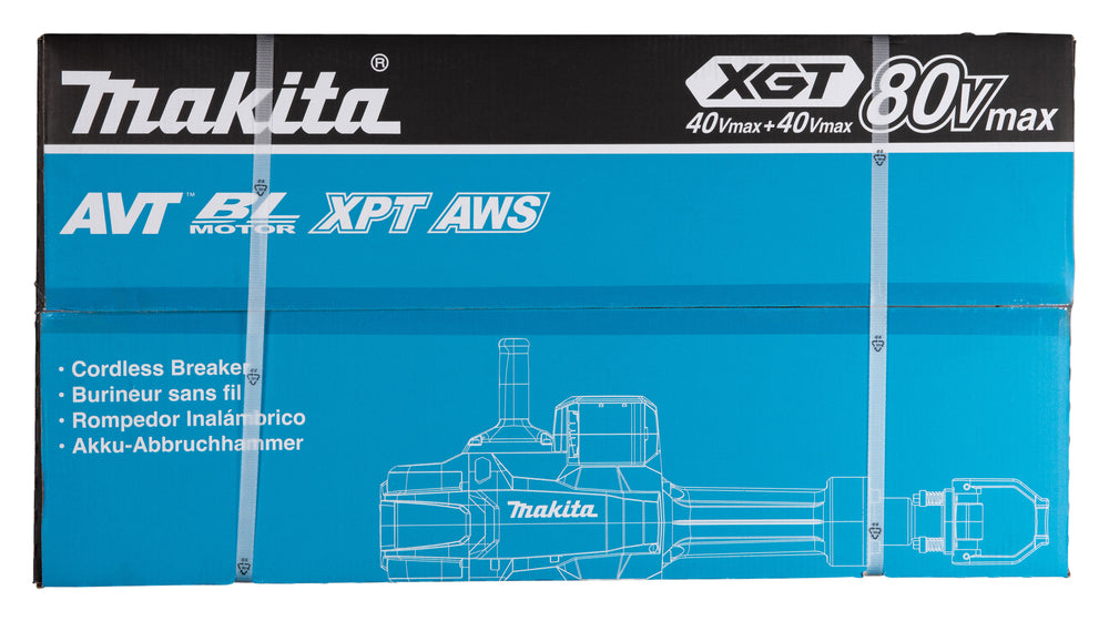 Makita Akku-Abbruchhammer – 2x 40V max., 72,8 J Schlagstärke, AVT & AWS - HM004GZ01