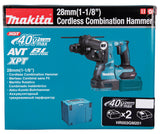 Makita Akku-Kombihammer SDS-MAX – 40V max., inkl. 2x 4,0 Ah Akkus, Ladegerät & MAKPAC - HR003GM201