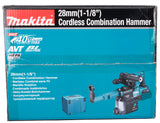 Makita Akku-Kombihammer SDS-MAX – 40V max., inkl. 2x 4,0 Ah Akkus, Ladegerät, MAKPAC & Staubabsaugung DX14 - HR004GM202