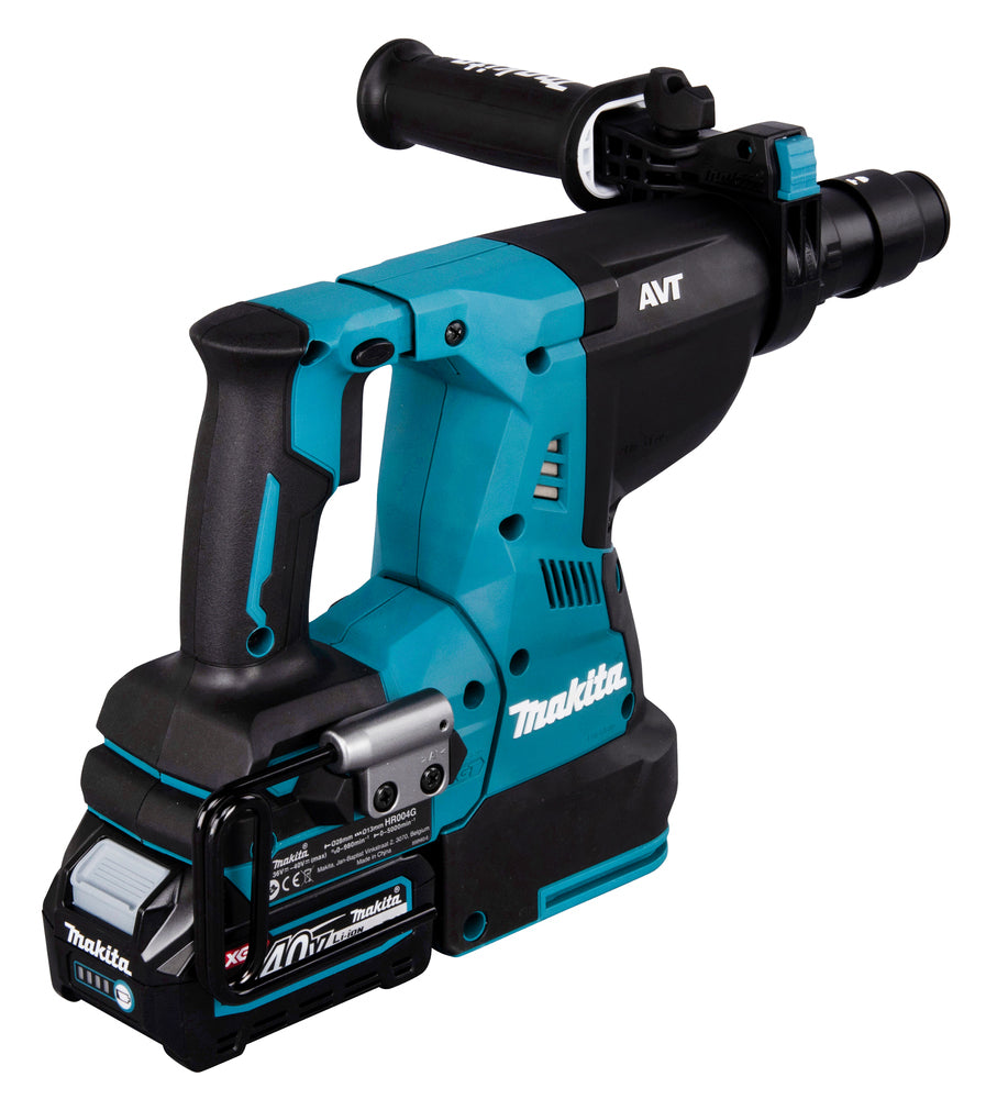 Makita Akku-Kombihammer SDS-MAX – 40V max., inkl. 2x 4,0 Ah Akkus, Ladegerät, MAKPAC & Staubabsaugung DX14 - HR004GM202