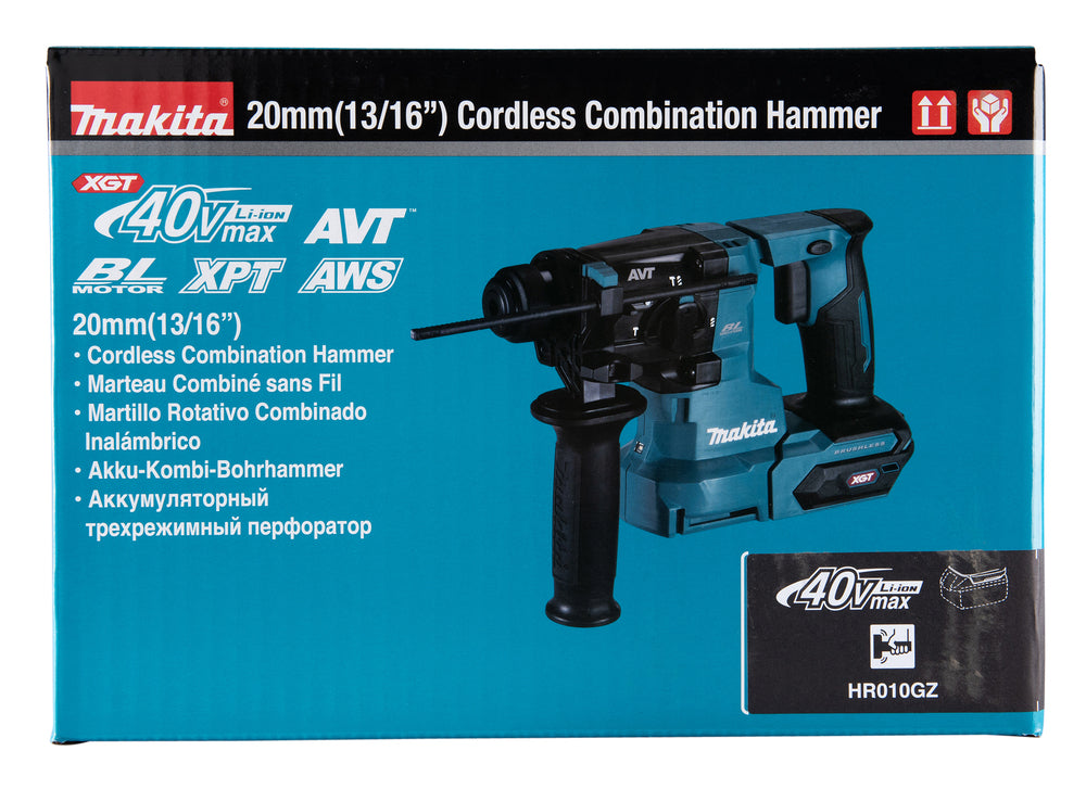 Makita Akku-Kombihammer SDS-PLUS – 40V max., 2,1 J Schlagstärke - HR010GZ