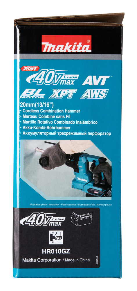 Makita Akku-Kombihammer SDS-PLUS – 40V max., 2,1 J Schlagstärke - HR010GZ