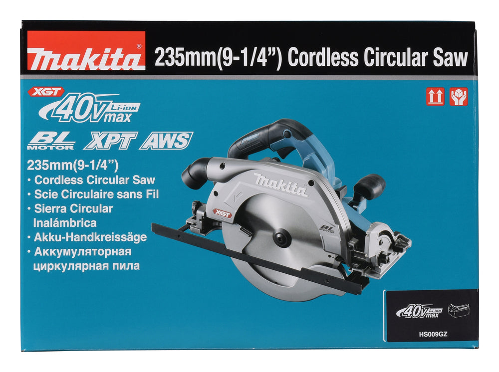 Makita 40V max. Akku-Handkreissäge 235 mm – 85 mm Schnitttiefe, bürstenlos & mit AWS - HS009GZ