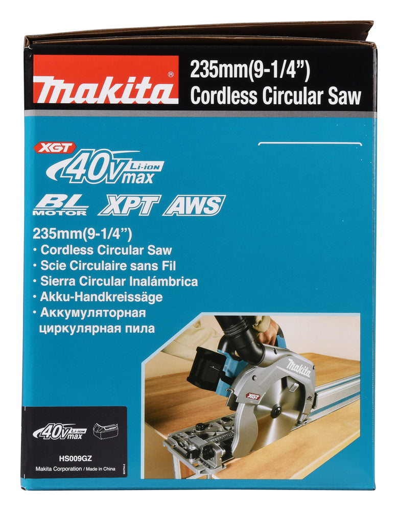 Makita 40V max. Akku-Handkreissäge 235 mm – 85 mm Schnitttiefe, bürstenlos & mit AWS - HS009GZ