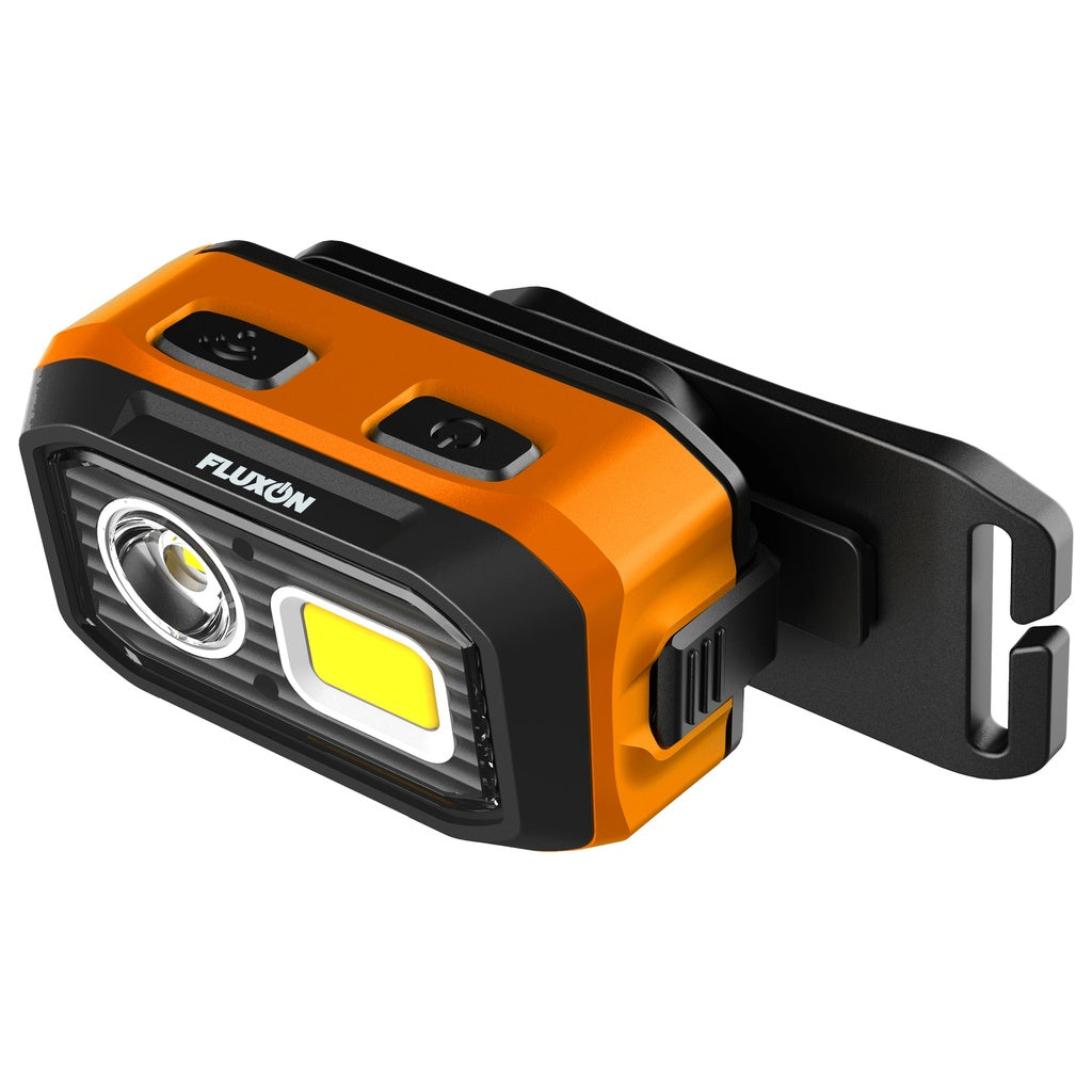 Fluxon Stirnlampe Dual Power mit Sensorfunktion & Magnetfuß – Akku oder AAA Betrieb – HL400DP
